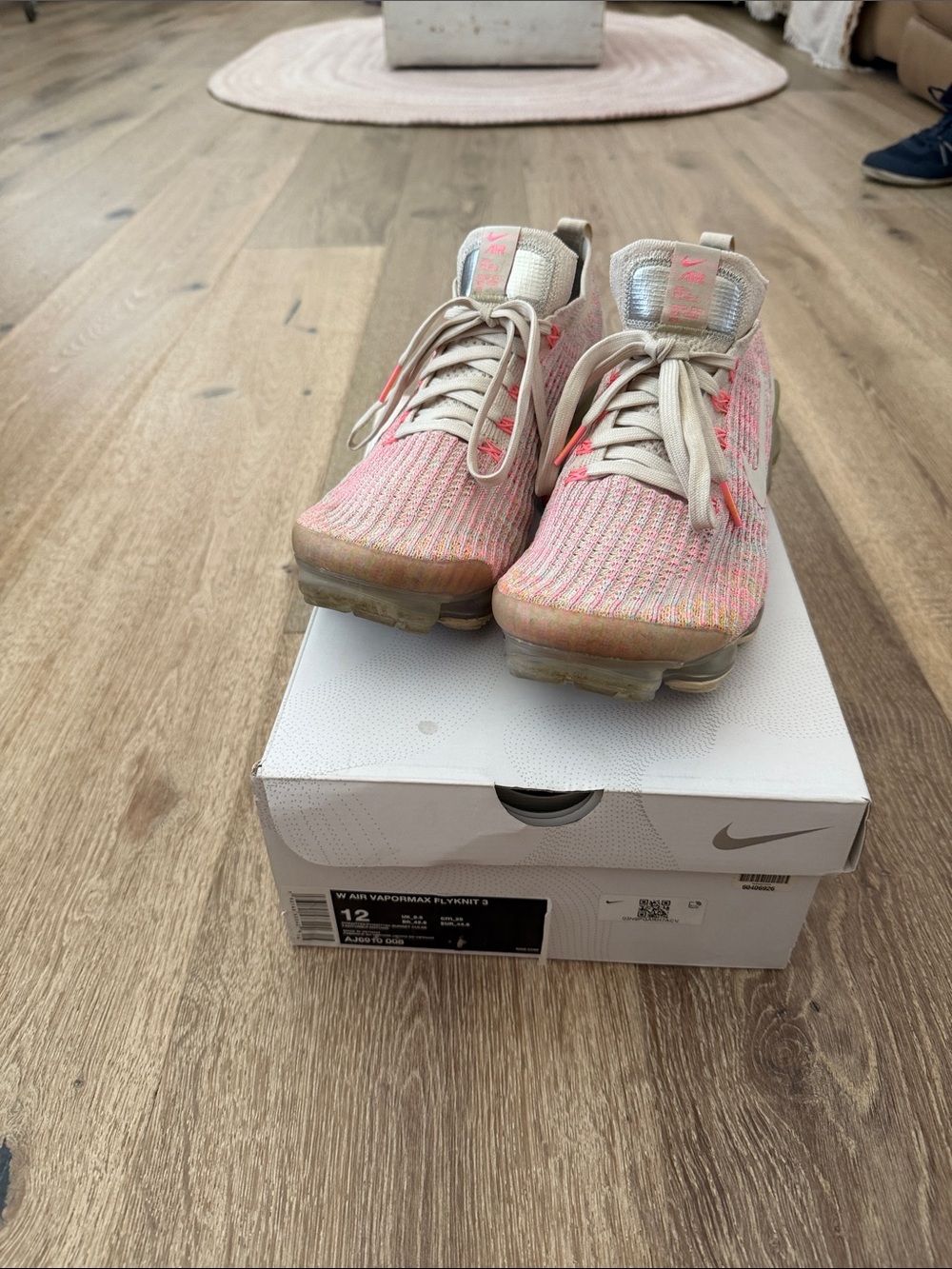 Nike  Pink and Cream Flyknit Sneakers